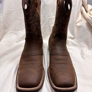 Brazos Men’s Western Square Toe Boots - Brown Leather - Size 11.5 D - NEW